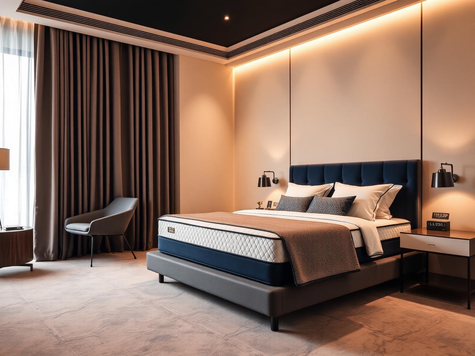 Quarto moderno com colchão premium — Estrelar Colchões